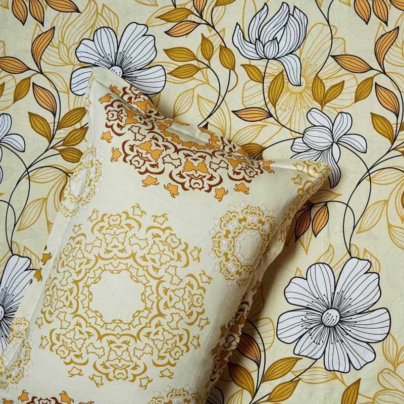 Buy Ethereal Blooms Bedsheet - Yellow Bedsheets from Vaaree