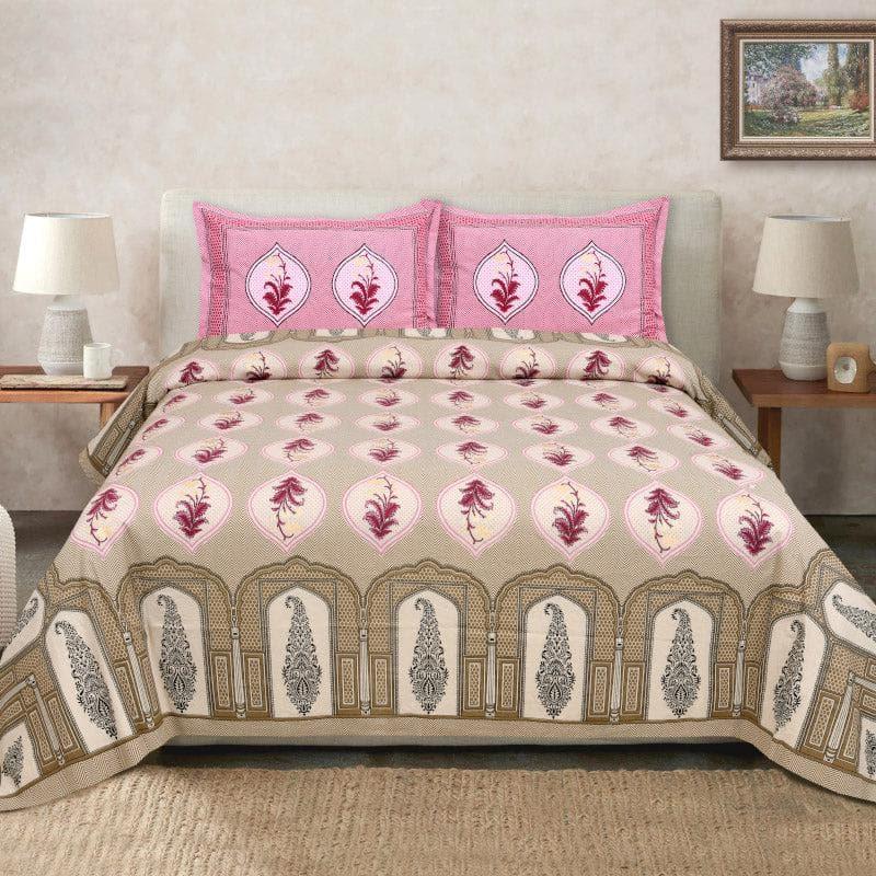 Buy Ethnic Ashva Bedsheet - Beige Bedsheets from Vaaree