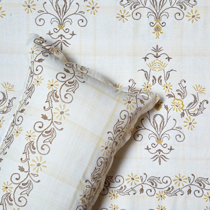 Bedsheets - Ethnic Charms Bedsheet - Yellow