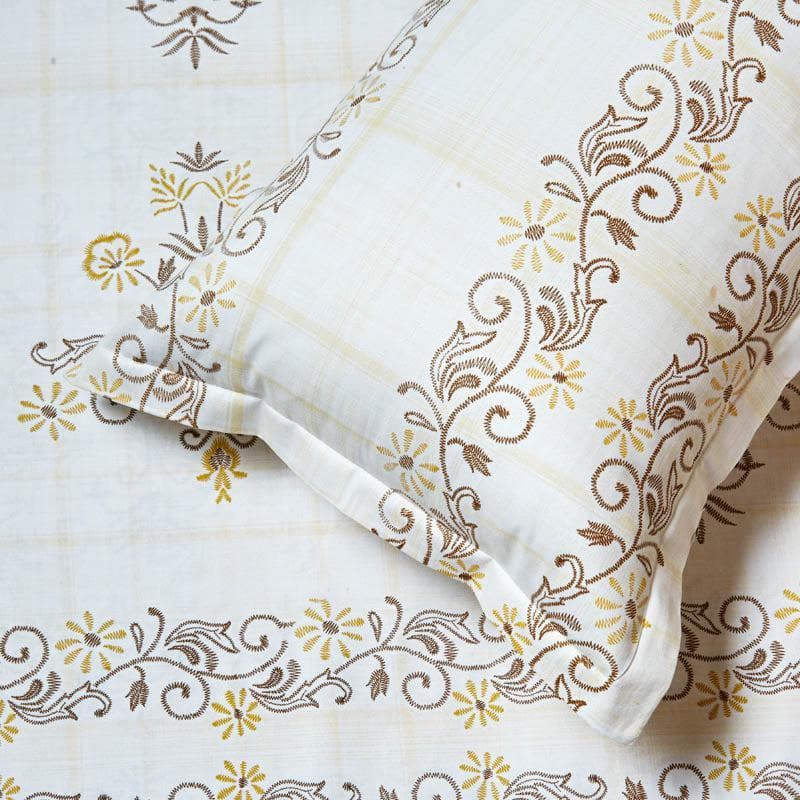 Bedsheets - Ethnic Charms Bedsheet - Yellow