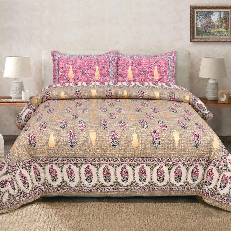 Bedsheets - Ethnic Chitransh Bedsheet - Ochre