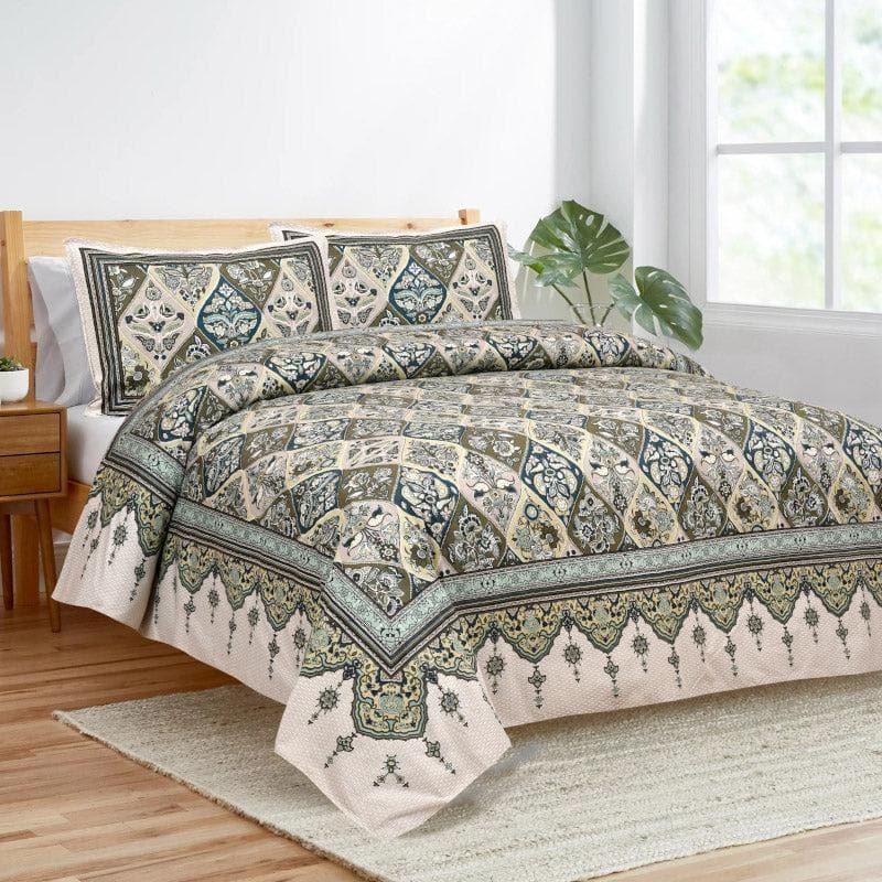 Buy Ethnic Nirmala Bedsheet - Green Bedsheets from Vaaree