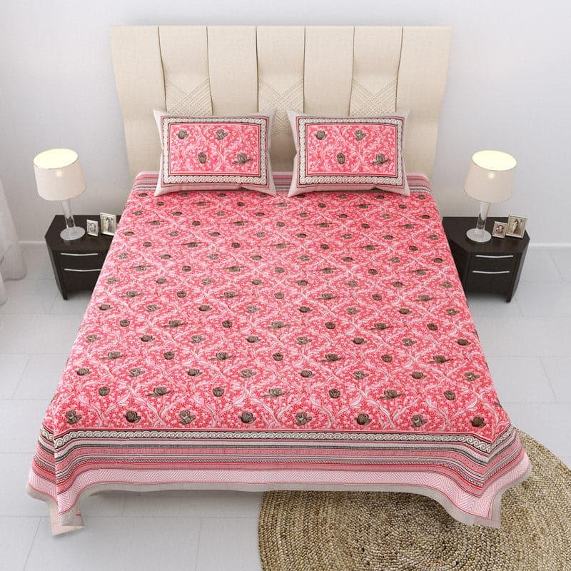 Buy Evangeline Printed Bedsheet - Pink Bedsheets from Vaaree