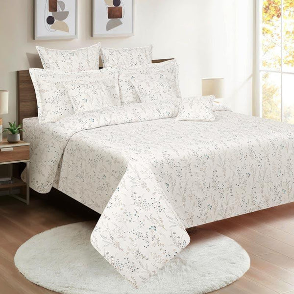 Bedsheets - Evara Floral Bedsheet - Cream