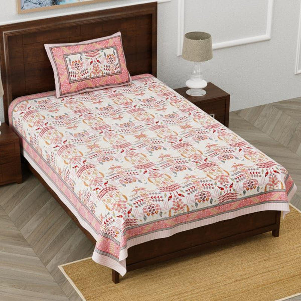 Buy Evie Printed Bedsheet - Pink Bedsheets from Vaaree