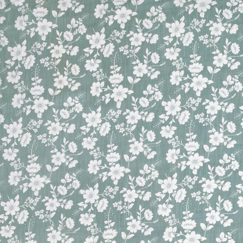 Bedsheets - Flemi Floral Bedsheet - Aqua