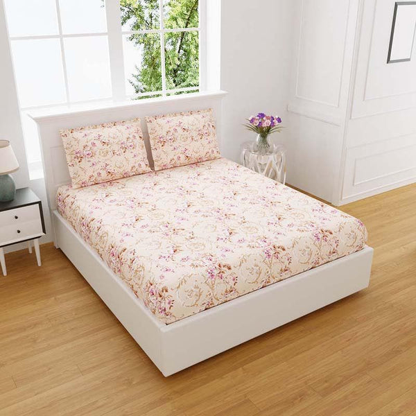 Buy Floral Caper Bedsheet - Orange Bedsheets from Vaaree