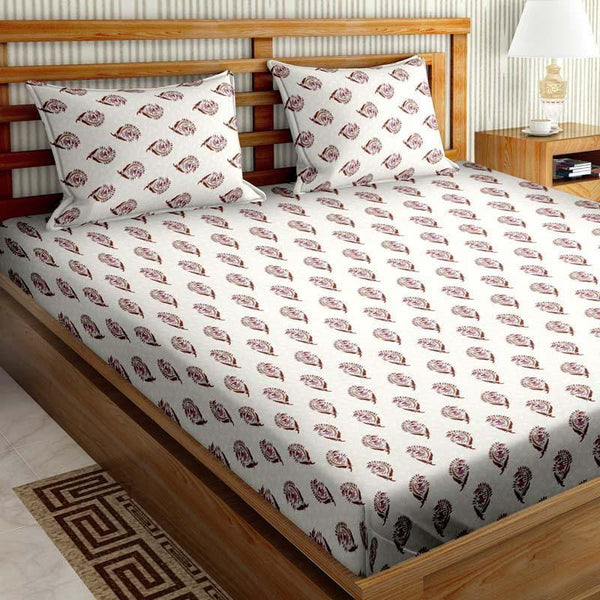 Buy Floral Impression Bedsheet- Red Bedsheets from Vaaree