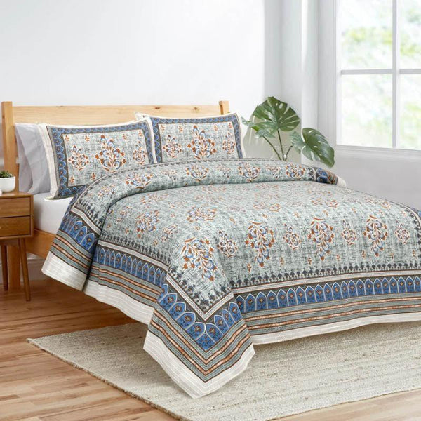 Buy Floral Kaleidoscope Bedsheet - Blue Bedsheets from Vaaree