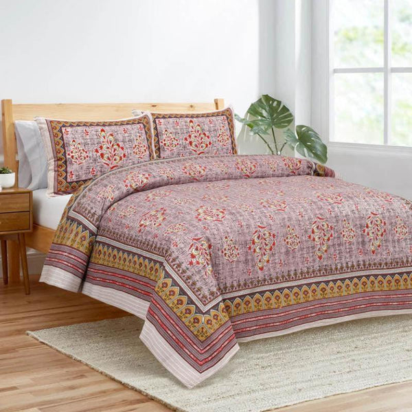 Buy Floral Kaleidoscope Bedsheet - Red Bedsheets from Vaaree