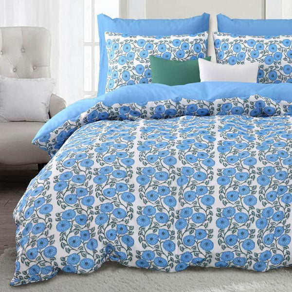 Buy Floral Twist Bedsheet - Blue Bedsheets from Vaaree