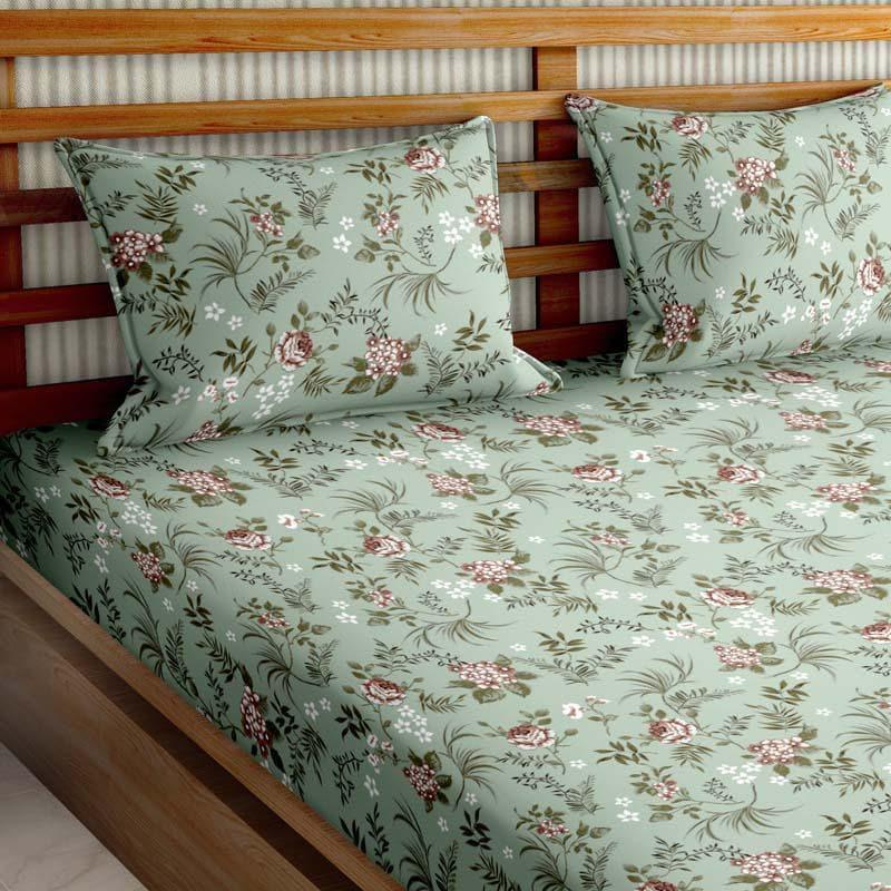 Buy Floral Whisper Bedsheet - Green Bedsheets from Vaaree