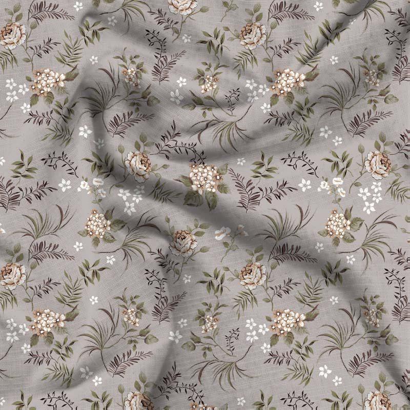 Buy Floral Whisper Bedsheet - Grey Bedsheets from Vaaree