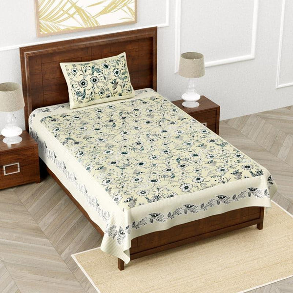 Buy Florencoa Floral Bedsheet - Yellow Bedsheets from Vaaree