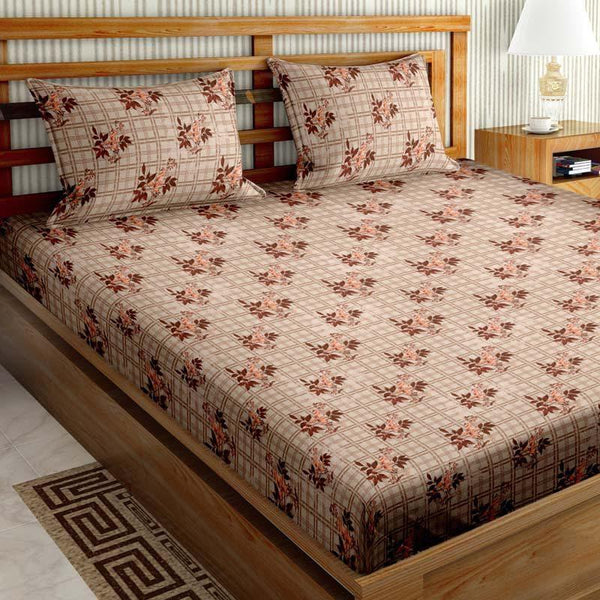 Buy Flower Patch Bedsheet - Brown Bedsheets from Vaaree