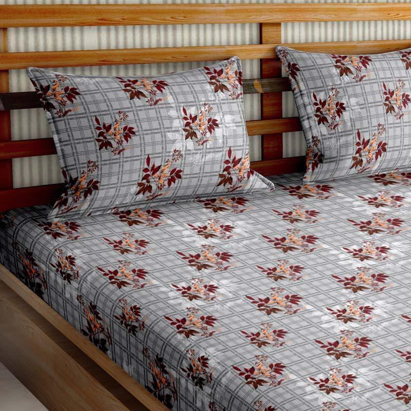 Buy Flower Patch Bedsheet - Grey Bedsheets from Vaaree