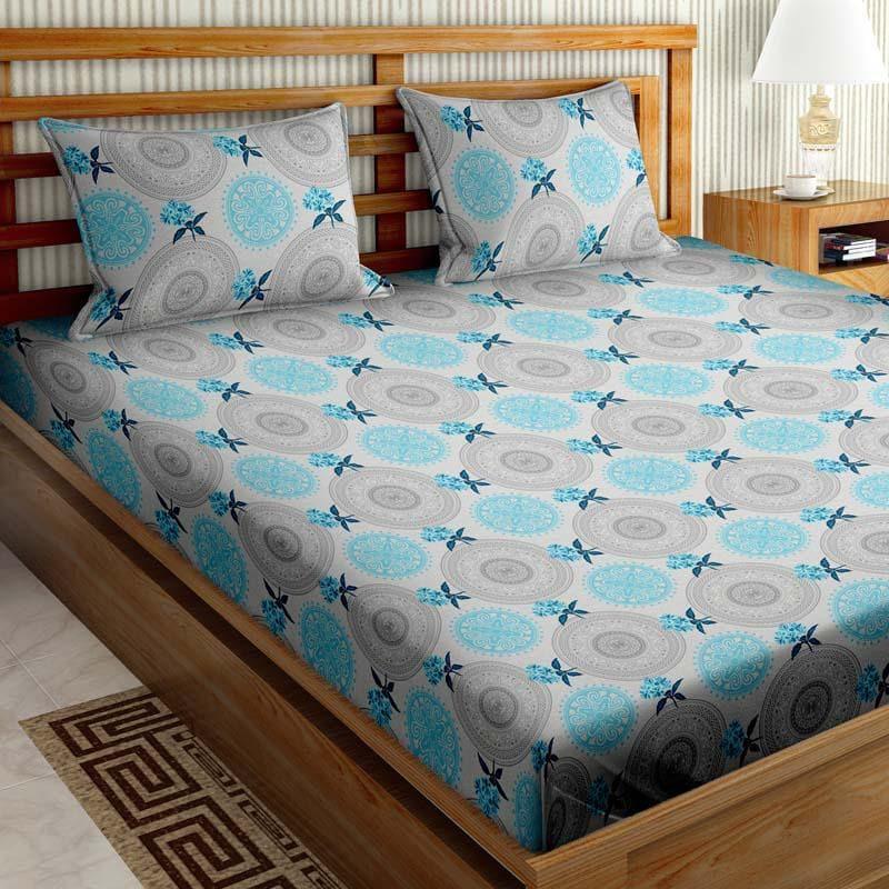 Buy Flower Wheel Bedsheet - Blue Bedsheets from Vaaree