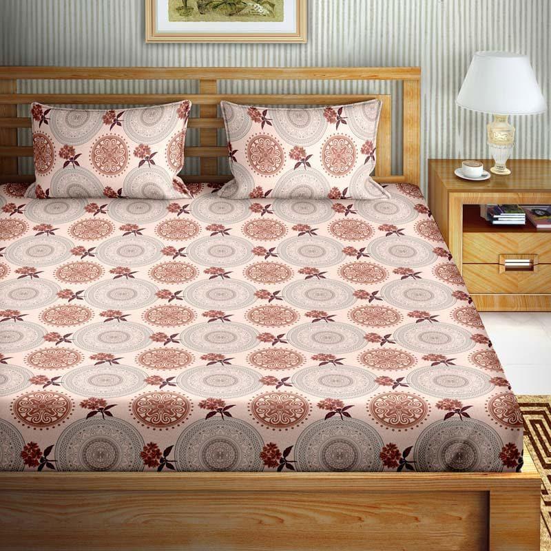 Buy Flower Wheel Bedsheet - Brown Bedsheets from Vaaree