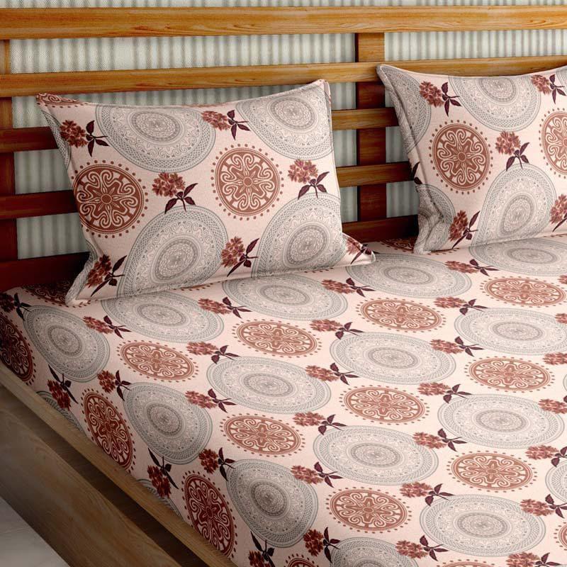 Buy Flower Wheel Bedsheet - Brown Bedsheets from Vaaree