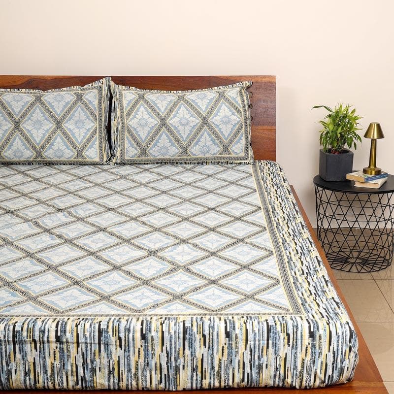 Buy Bedsheets - Flozy Waffle Bedsheet - Blue at Vaaree online