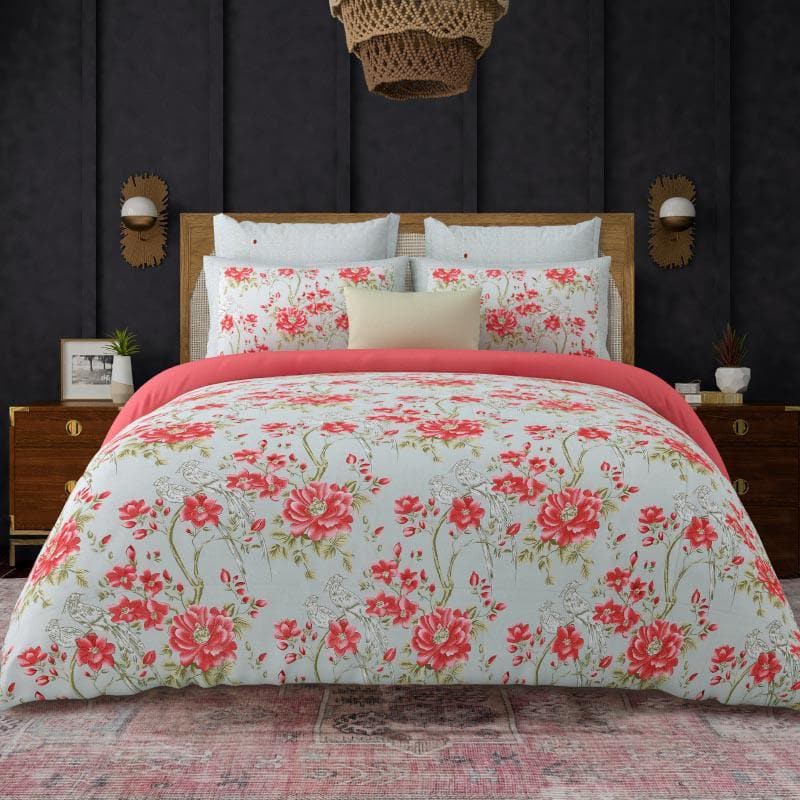 Buy Flying Flowers Bedsheet - Blue Bedsheets from Vaaree