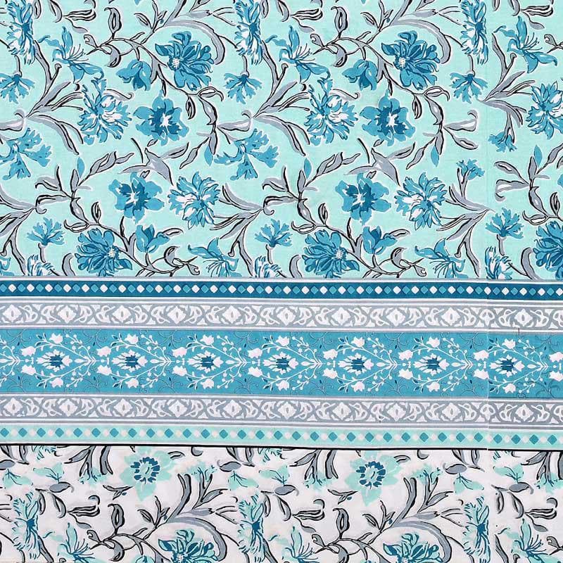 Bedsheets - Folk Floral Fiesta Bedsheet - Blue