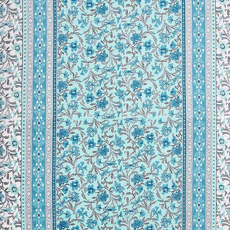 Bedsheets - Folk Floral Fiesta Bedsheet - Blue