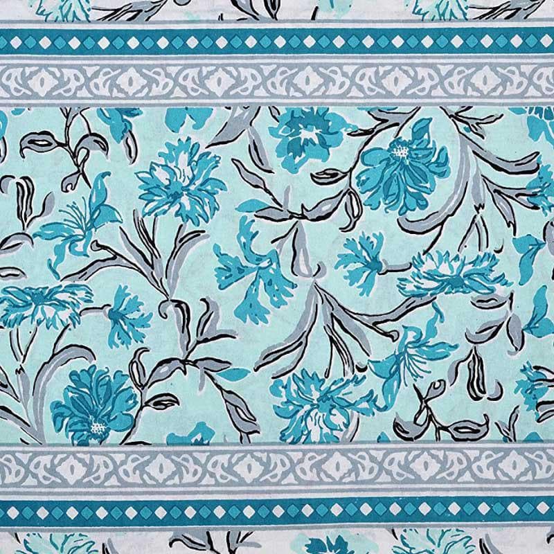 Bedsheets - Folk Floral Fiesta Bedsheet - Blue