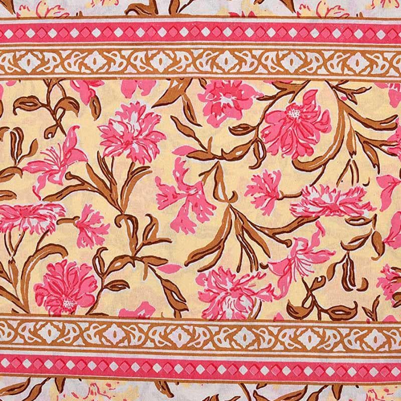 Buy Folk Floral Fiesta Bedsheet - Orange Bedsheets from Vaaree