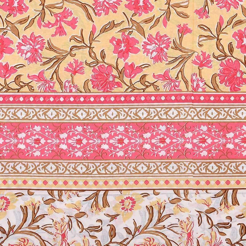 Buy Folk Floral Fiesta Bedsheet - Orange Bedsheets from Vaaree