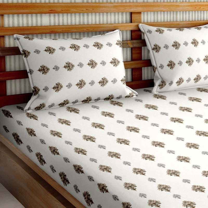 Buy FolkFusion Stripe Bedsheet - Brown Bedsheets from Vaaree