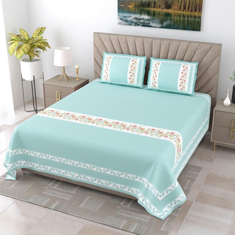 Buy French Fleur Bedsheet - Turquoise Bedsheets from Vaaree