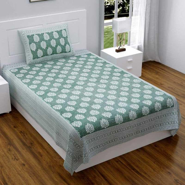 Buy Garden Glitz Bedsheet - Green Bedsheets from Vaaree