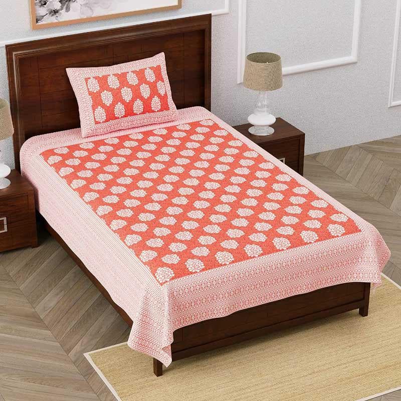 Buy Garden Glitz Bedsheet - Red Bedsheets from Vaaree