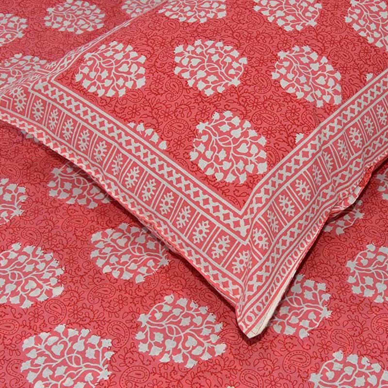 Buy Garden Glitz Bedsheet - Red Bedsheets from Vaaree