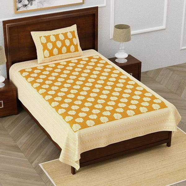 Buy Garden Glitz Bedsheet - Yellow Bedsheets from Vaaree