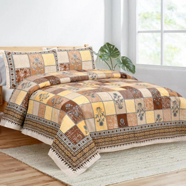 Buy Girish Ethnic Bedsheet - Yellow Bedsheets from Vaaree