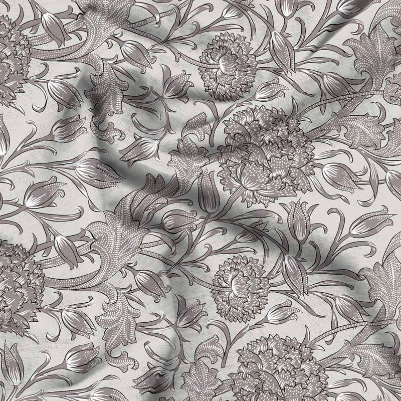 Buy Gloria Bloom Bedsheet - Grey Bedsheets from Vaaree