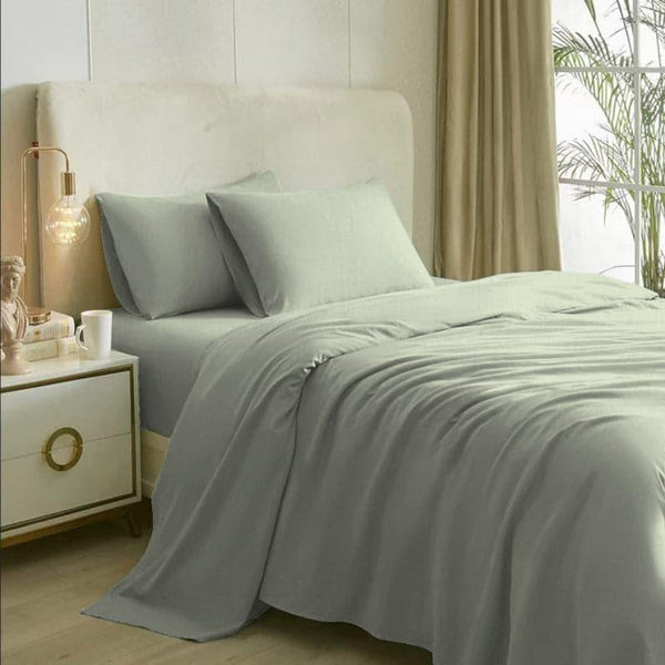 Buy Bedsheets - Glossy Touch Solid Bedsheet - Silver at Vaaree online