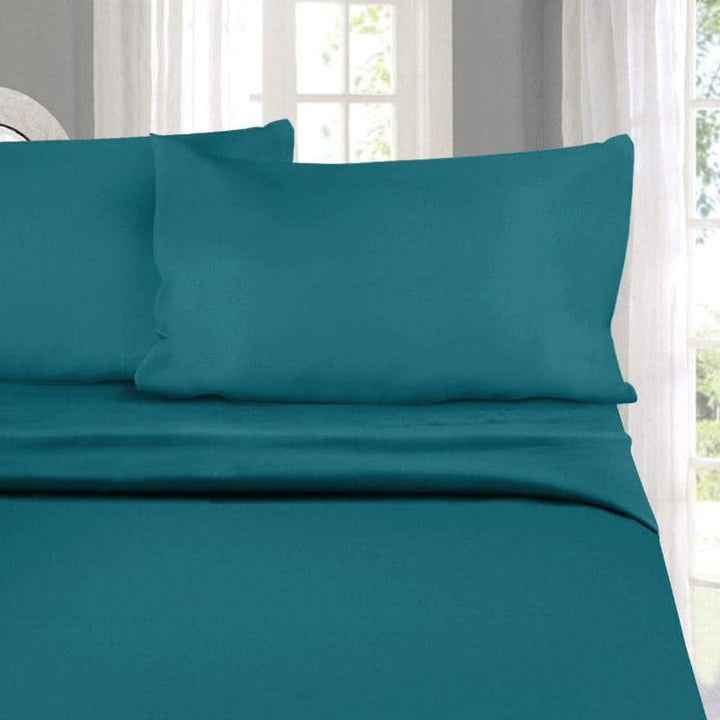 Bedsheets - Glossy Touch Solid Bedsheet - Teal