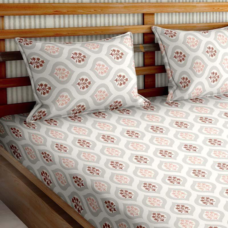 Buy Gulmohar Print Bedsheet - Brown Bedsheets from Vaaree