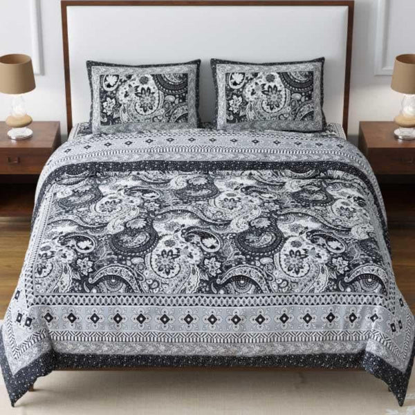 Buy Happy ZZZ's Bedsheet - Black Bedsheets from Vaaree