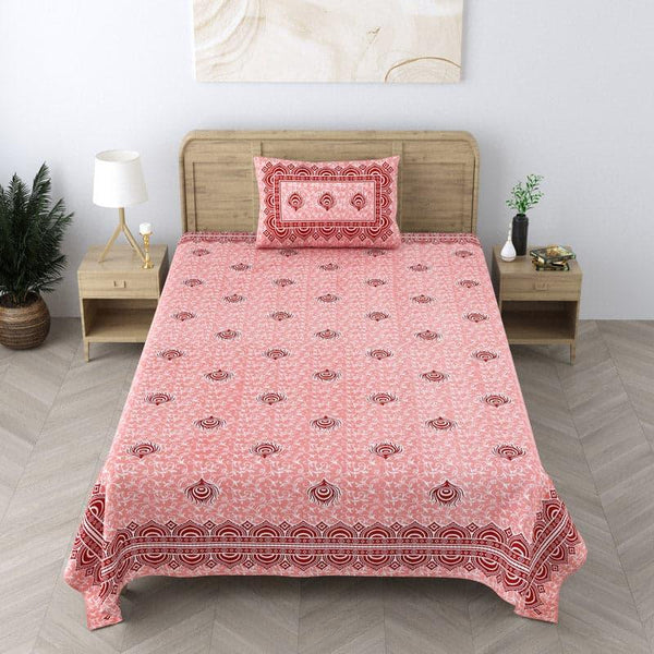 Buy Harriet Printed Bedsheet - Peach Bedsheets from Vaaree