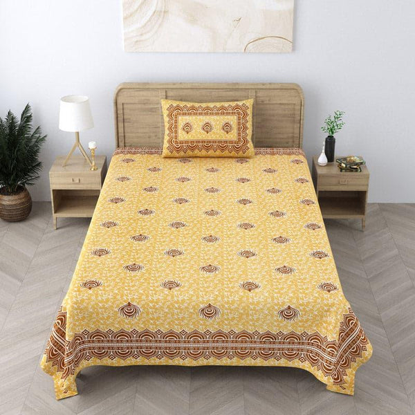Buy Bedsheets - Harriet Printed Bedsheet - Yellow at Vaaree online