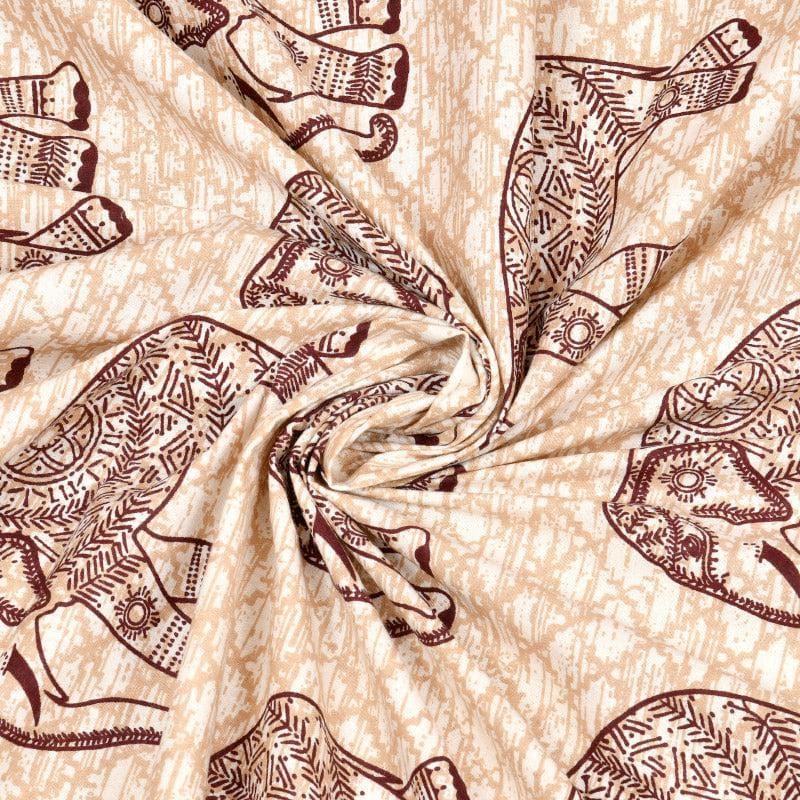 Buy Hasthak Printed Bedsheet - Beige Bedsheets from Vaaree