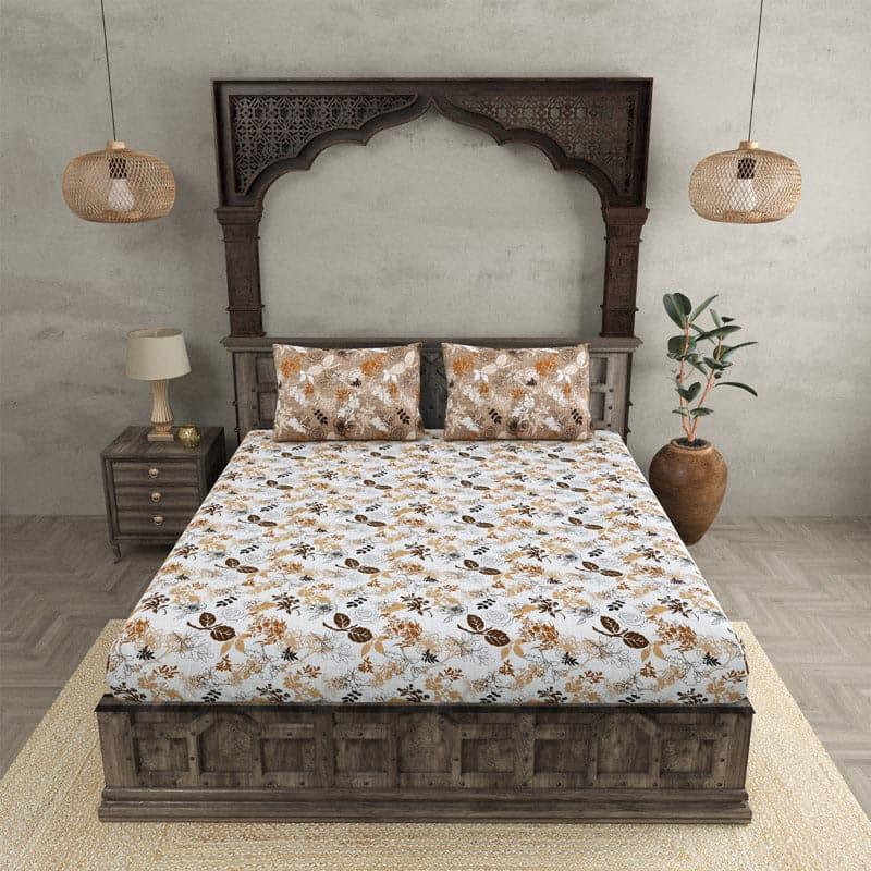 Buy Heelo Floral Bedsheet - Brown Bedsheets from Vaaree