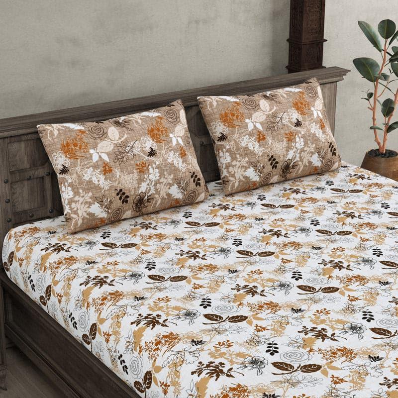 Buy Heelo Floral Bedsheet - Brown Bedsheets from Vaaree