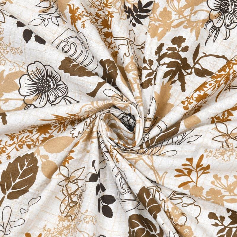 Buy Heelo Floral Bedsheet - Brown Bedsheets from Vaaree