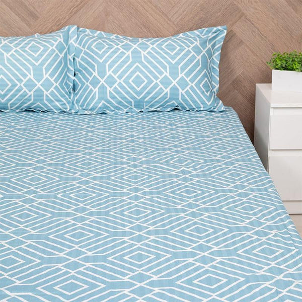 Buy Helga Hume Bedsheet - Blue Bedsheets from Vaaree