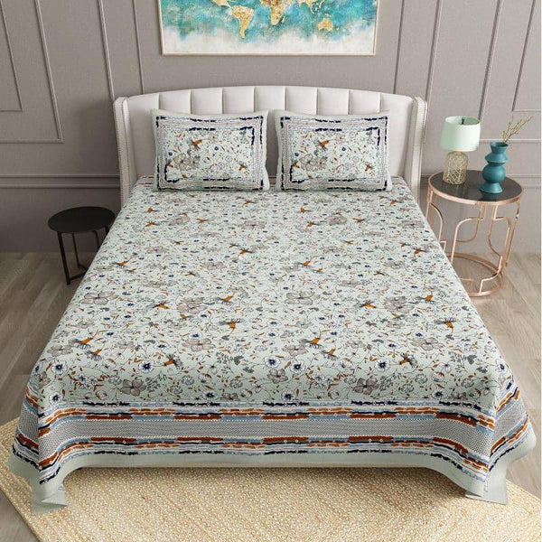 Buy Hermia Floral Bedsheet - Green Bedsheets from Vaaree